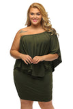 Plus Size Multiple Dressing Layered Dark Blue Mini Poncho Dress