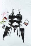 Lace Bralette Set with Garters and Gloves