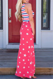 Stripes and Stars Sleeveless Maxi Dress with Pockets