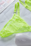 Neon Pink Lace Balconette Bralette Lingerie Set