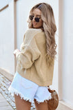Drop Shoulder Open Front Knitted Cardigan
