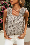 Floral Ruffled Straps Flowy Tank Top