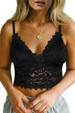 Deep V Lace Bralette Crop Top
