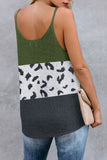 Colorblock Spotted Splicing Knit Tank