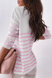 Striped V Neck Long Sleeve Sweater