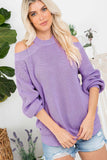 Cool Breeze Cotton Cold Shoulder Sweater