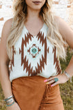 V Neck Aztec Pattern Sweater Vest