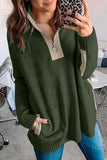 High Neck 1/4 Zip Pocketed Cozy Sweater