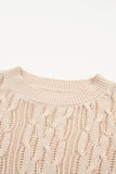 Frilled Shoulder Detail Cable Knit Sweater