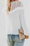 Hollow-out Ruffle Long Sleeve Blouse