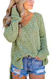 V Neck Popcorn Texture Loose Fit Sweater
