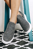 Faux Suede Slip-on Wedge Shoes