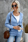 Ripped Zipper Pocket Hoodie