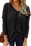 Twist Knot Waffle Knit Long Sleeve Top