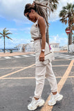 Crop Tank and Pocketed Joggers Yoga Sports Wear