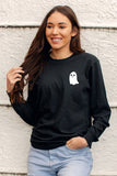 Black Ghost Graphic Print Long Sleeve Top