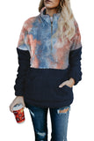 Tie-dye Fluffy Fleece Pullover Sweatshirt