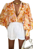 Floral Chic Bishop Sleeve Blouse