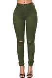 Trendy Slit Knee Denim Pants