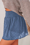 Smocked Waist Swiss Dot Casual Shorts