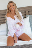 Floral Print White Knit Lounge Set