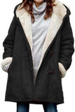 Long Sleeve Hooded Buttons Pockets Duffle Coat