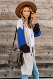 Cotton-blend Pocketed Colorblock Cardigan