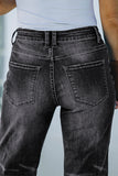 High Rise Washed Distressed Flare Jeans