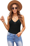 V-Neck Ribbed Knitted Crop Top