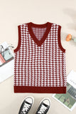 V Neck Argyle Plaid Knitted Sweater Vest