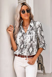 Wild Snake Print Shirt with Pockets