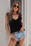 Lace Swiss Dots V Neck Tank