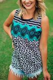 Tribal Tie-dye Print Tank Top