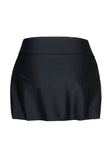 Plus Size Black Skirted Swim Bikini Bottom