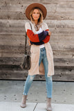 Cotton-blend Pocketed Colorblock Cardigan
