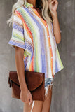 Happier With You Striped Button Top