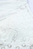 Puff Sleeves Lace Backless Crop Top