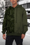 Camo Colorblock Men's Hoodie with Kangaroo Pocket