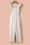 Flutter Sleeve Smocked Wide Leg Jumpsuit