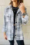 Plaid Print Pocketed Shirt Jacket