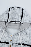 Tie-dye Stripe Button Drawstring Hoodie