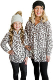 Family Matching Mom's Leopard Quarter Zip Fleece Sweatshirt