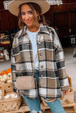 Plaid Print Buttoned Shirt Jacket