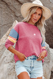 Colorblock Long Sleeve Pullover Sweatshirt