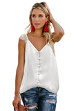 Adjustable Lace Straps Buttons Tank Top