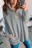 High Neck 1/4 Zip Pocketed Cozy Sweater