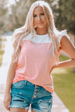 Flutter Shoulder Striped Print Tank Top