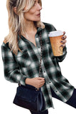 Buttons Pocketed Plaid Shacket