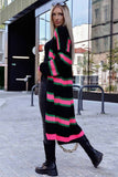 Drop Shoulder Color Block Knitted Duster Cardigan