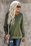 Casual Slit Side Button Long Sleeves Sweatshirt